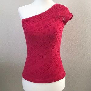 BEBE One shoulder Fitted Top